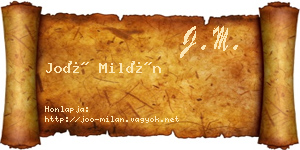 Joó Milán névjegykártya