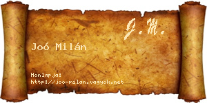 Joó Milán névjegykártya